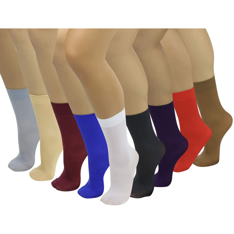 Women's Pack of 6 Solid Colored Trouser Ankle Socks