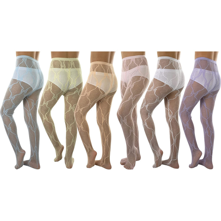 Girls to Junior Pack of 6 Opaque Nylon Tights Pantyhose Age: 1-12 Years Old