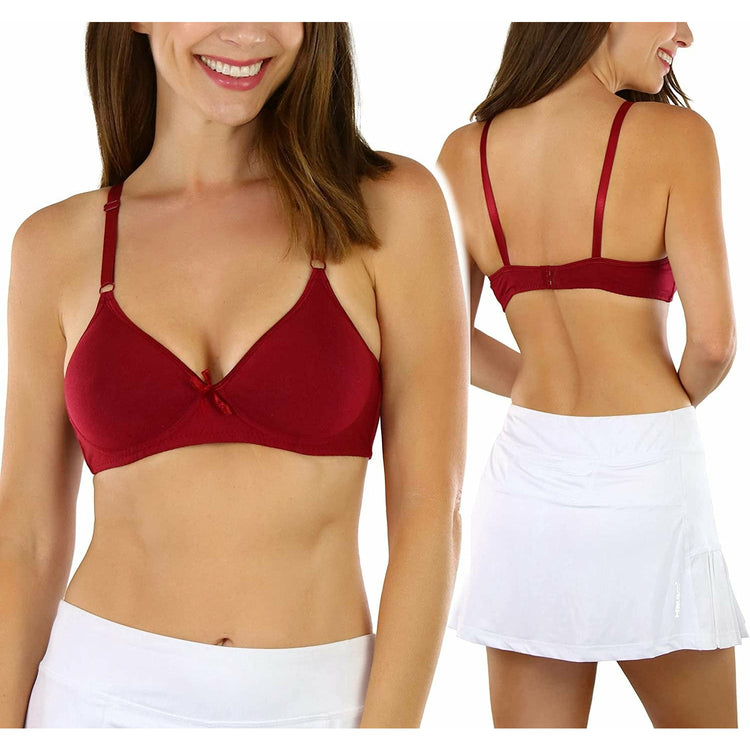 ToBeInStyle Women's Pack of 6 Slightly Padded Underwire Wild Berry Bras