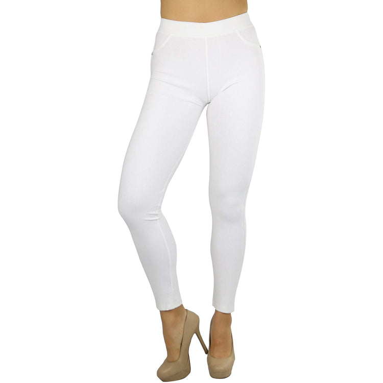 Women's Denim Like Skinny Fit Stretch Jeggings Pants