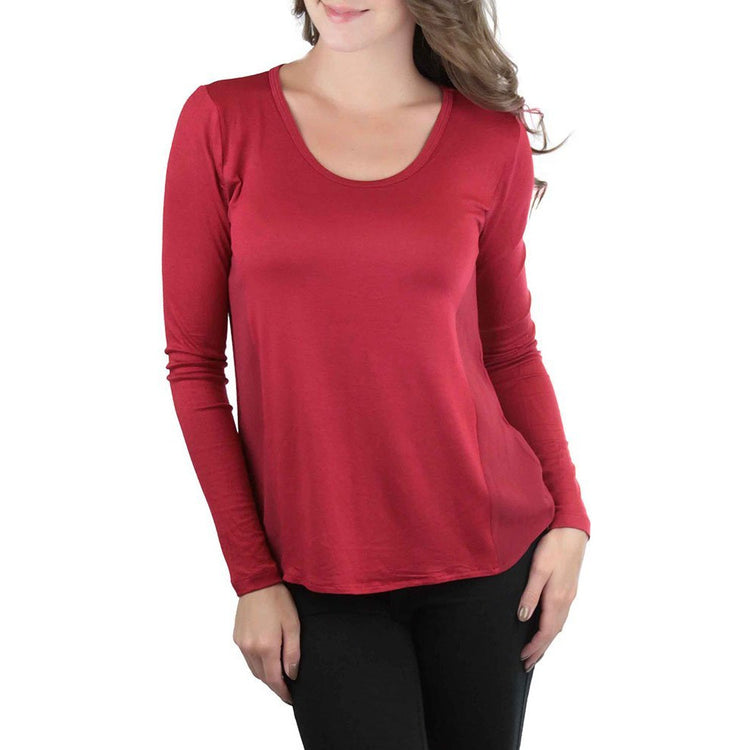 Women's L.S. Knit With Sheering Back Neck Detail
