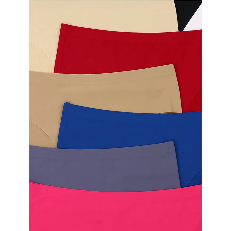 ToBeInStyle Womenโs Pack of 6 Comfortable No Panty Line Laser Cut Boyshorts