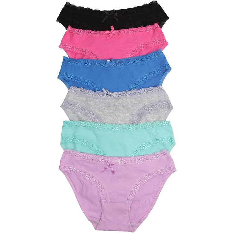 ToBeInStyle Womenโs Pack of 6 Comfortable No Panty Line Laser Cut Boyshorts