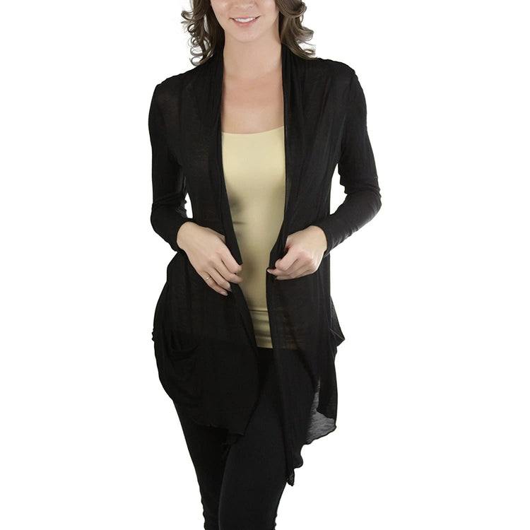 ToBeInStyle Women's Long Sleeve Open Front Lightweight Cardigan