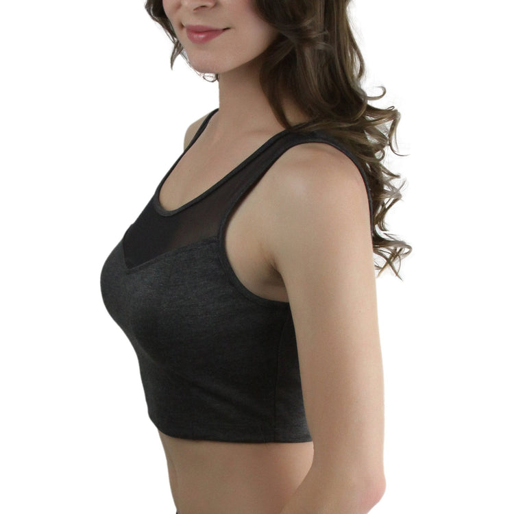 Women's Sleeveless Mesh Crop Top
