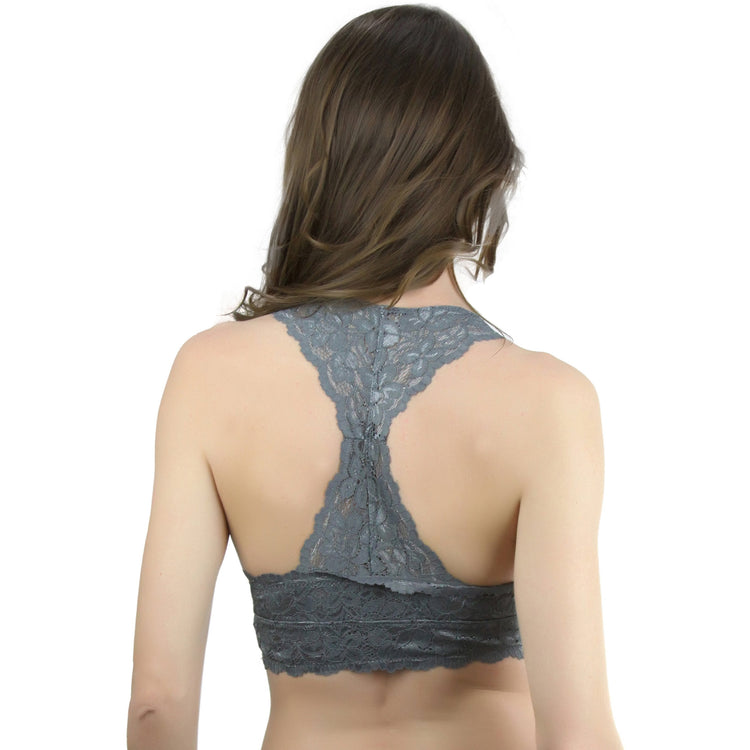 Women's Galloon Sheer Lace Racerback Bralette