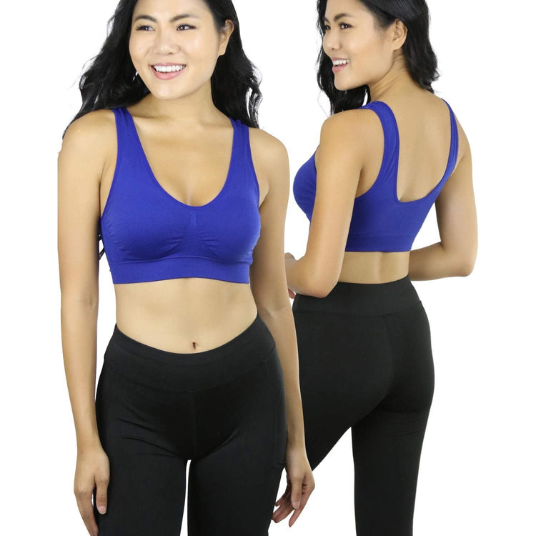 Women's Pack of 6 Padded Double Scoop Comfort Lounging Bras