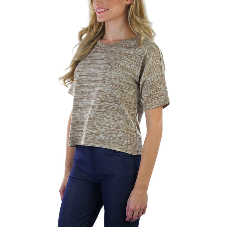 Women's Short Sleeve Hacci Sweater