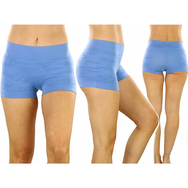 ToBeInStyle Women's Pack of 6 Stretch Microfiber Cheeky Boyshort Panties