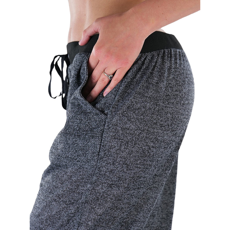 Women's Marled Print French Terry Jogger Pants with Cuff Ends
