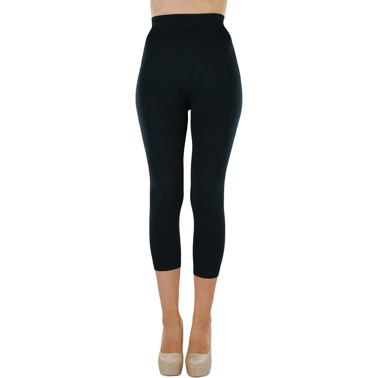 Women’s Capri Length Wide Waistband Seamless Lightweight Stretch Leggings