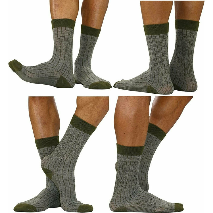 ToBeInStyle Men's Pack of 6 Solid Color and Patterned Dress Socks