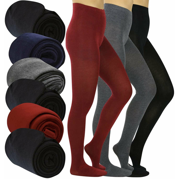 ToBeInStyle Women's Pack of 6 Footed Winter Tights