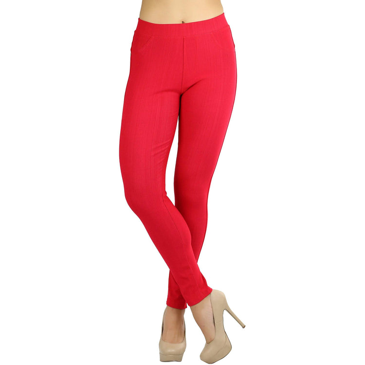Women's Denim Like Skinny Fit Stretch Jeggings Pants