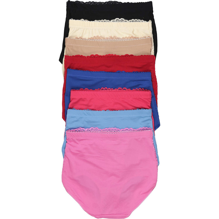 Women's Pack of 6 Dressed Elegant Lace High Brief Panties