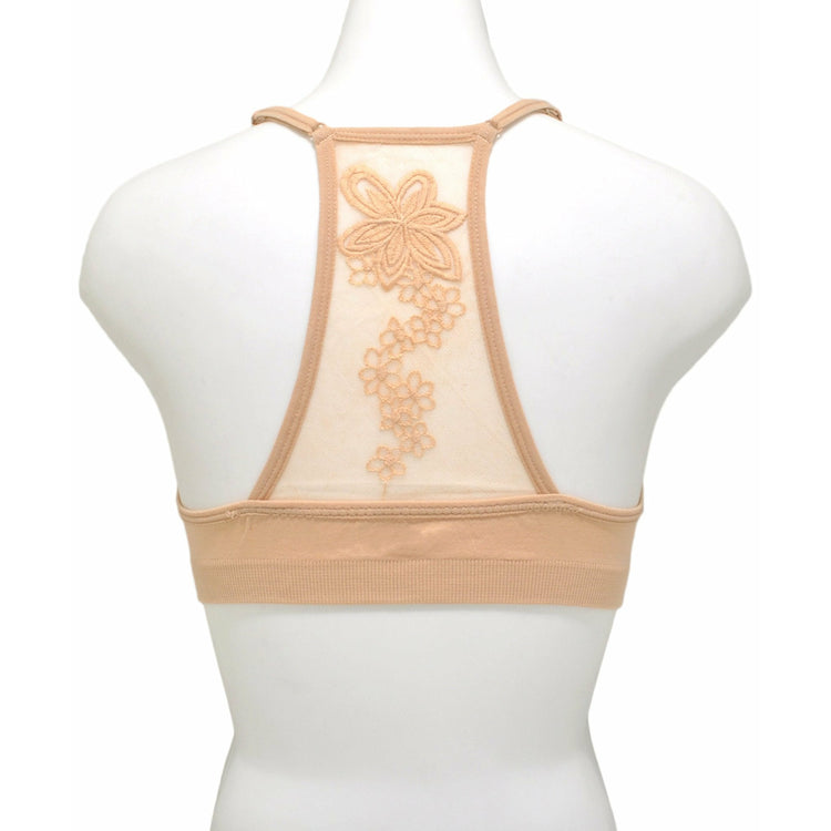 ToBeInStyle Junior Girls' Elegant Embroidered Mesh Detailed Bralette