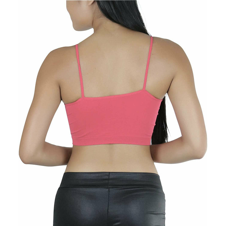 ToBeInStyle Women's Spaghetti Cami Top Basic Bralette w/o Padding or Underwire