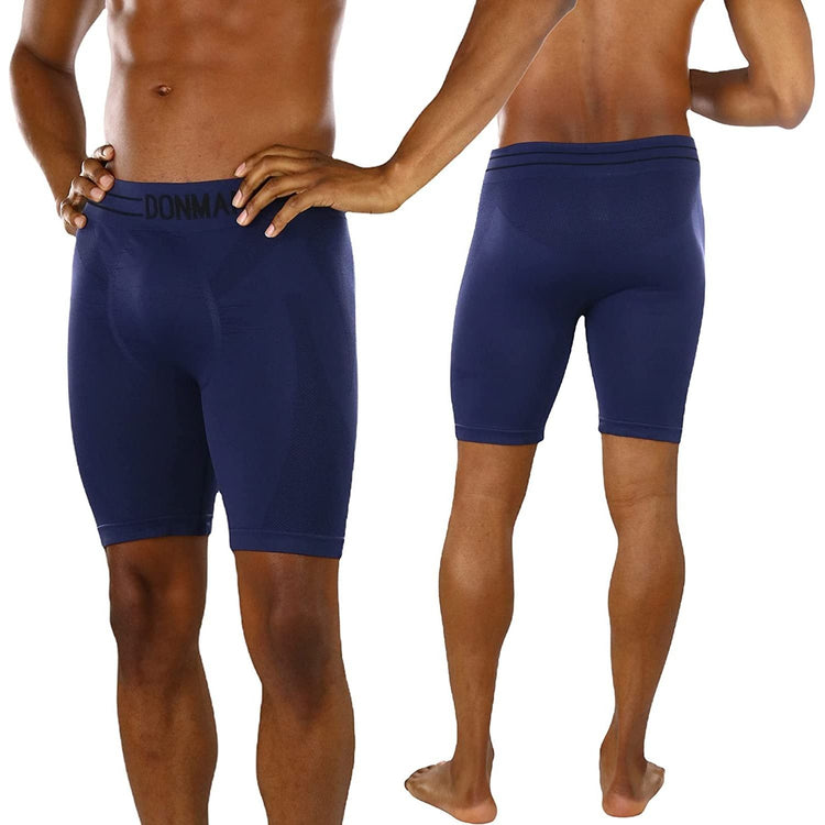 ToBeInStyle Men's Pack of 6 Waistband Design Long Leg Boxers
