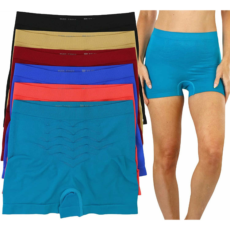 Women's Pack of 6 Stretchy Microfiber Cheeky Boyshort Panties