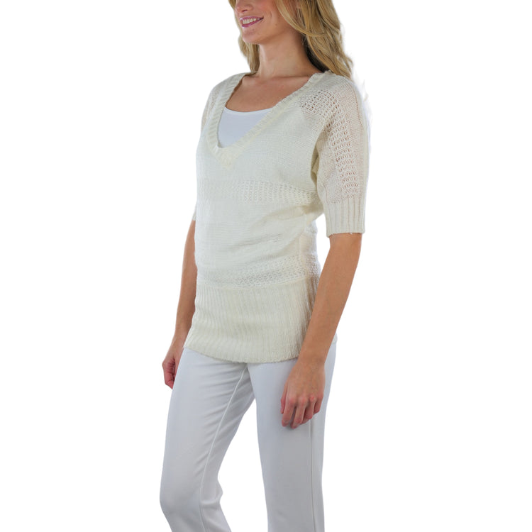 Women's Soft Knit V-Neck Sweater Warm Knit Tunic