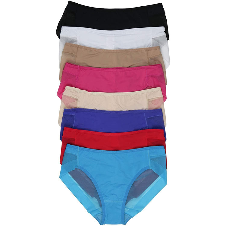 ToBeInStyle Womenโs Pack of 6 Comfortable No Panty Line Laser Cut Boyshorts