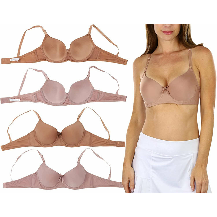 ToBeInStyle Women's Pack of 6 Supportive Full Cup Bras with Underwire Contours
