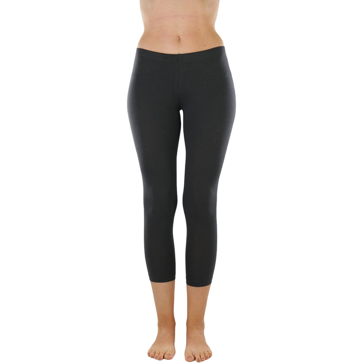 Women's Seamless Cotton Stretchy Band Yoga Activewear Capri Leggings
