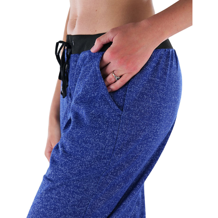 Women's Marled Print French Terry Jogger Pants with Cuff Ends