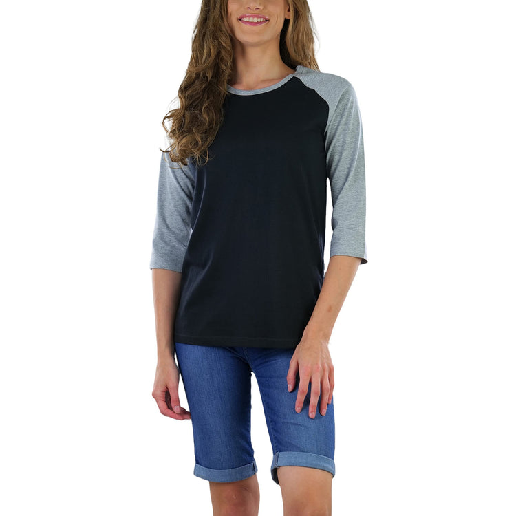 Women's Classic Two Color Cotton Baseball T-Shirts