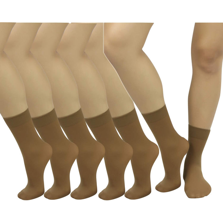 Women's Pack of 6 Solid Colored Trouser Ankle Socks
