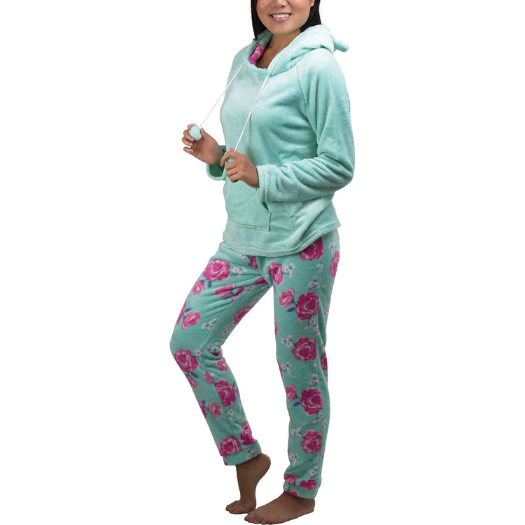 Women's Premium Plush Hoodie Lounge Pajama Set