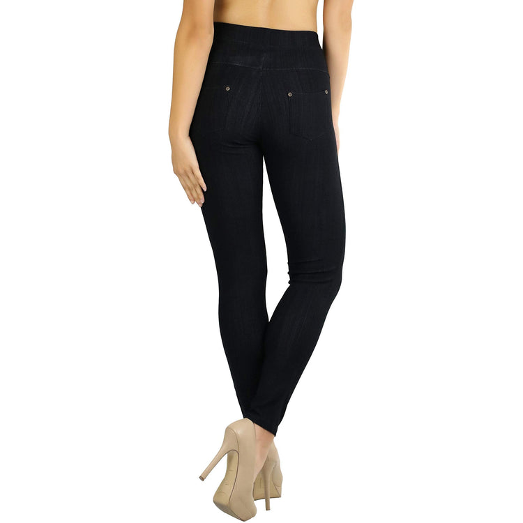 Women's Denim Like Skinny Fit Stretch Jeggings Pants