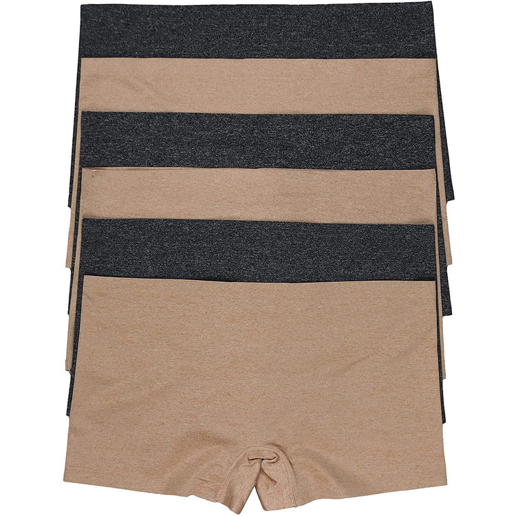 ToBeInStyle Womenโs Pack of 6 Comfortable No Panty Line Laser Cut Boyshorts