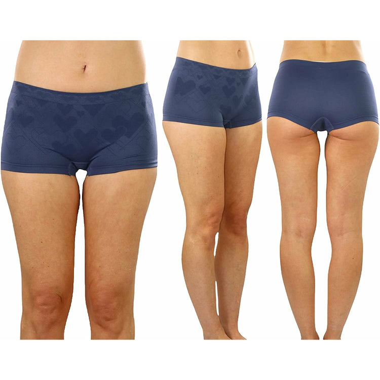 Women's Pack of 6 Stretchy Microfiber Cheeky Boyshort Panties