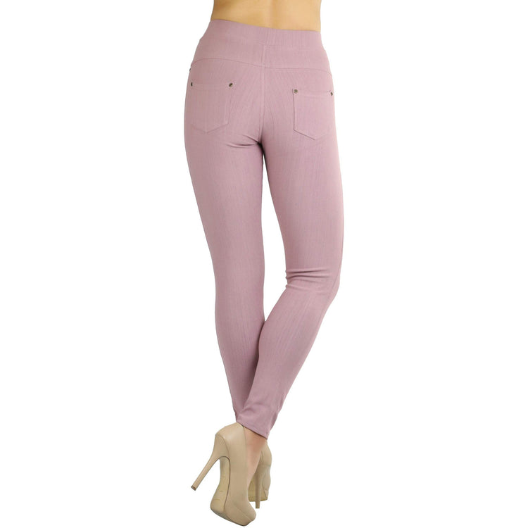 Women's Denim Like Skinny Fit Stretch Jeggings Pants