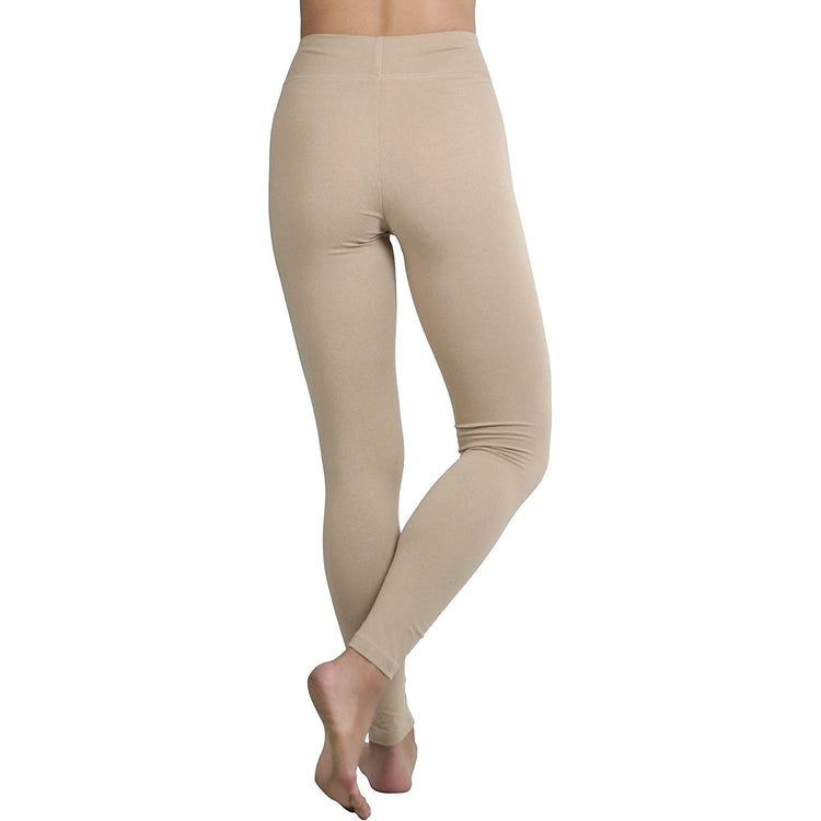 ToBeInStyle Women's Medium Weight Breathable Cotton-Spandex Leggings