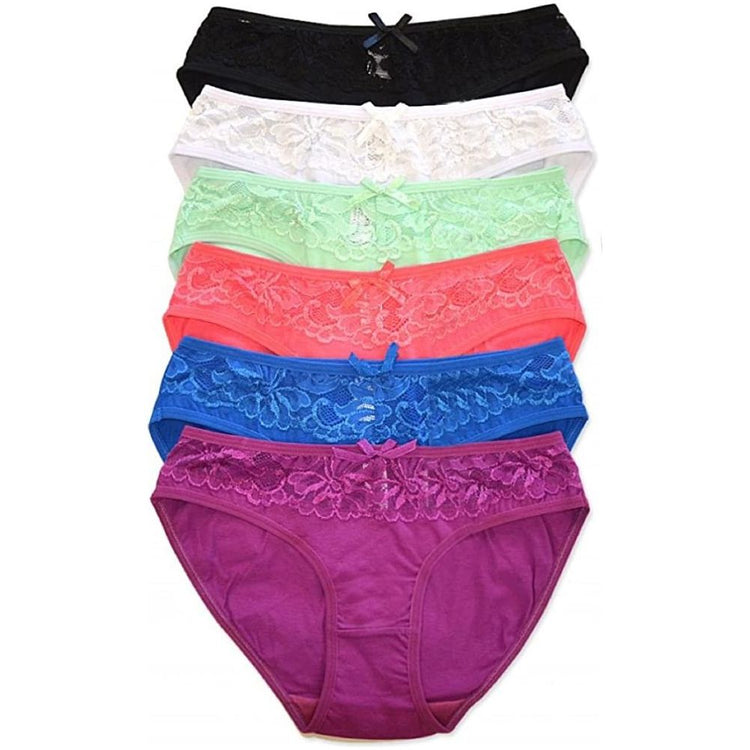 ToBeInStyle Womenโs Pack of 6 Comfortable No Panty Line Laser Cut Boyshorts