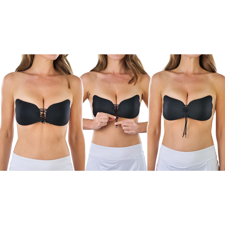 Women's Reusable Hook & Loop and Adhesive Angel Wing Bra
