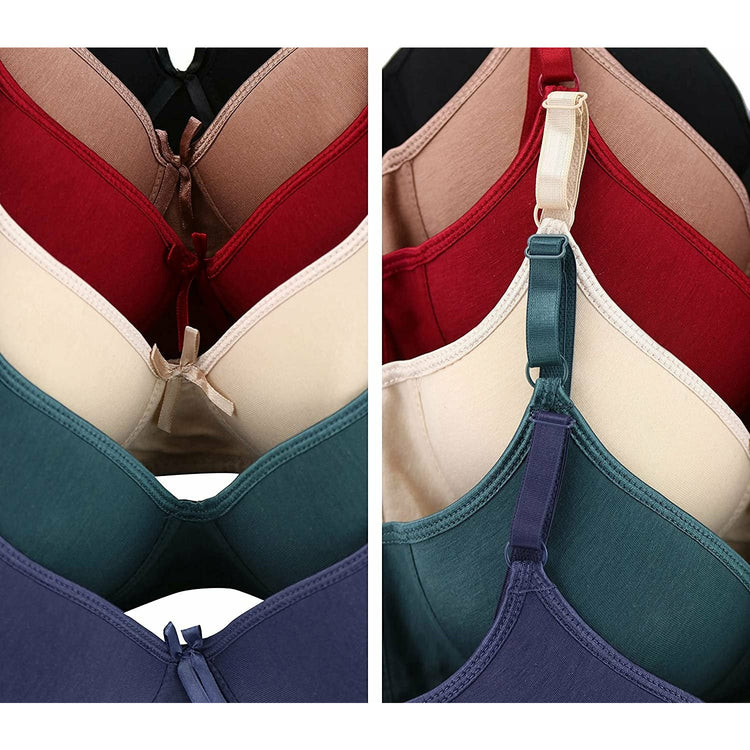 ToBeInStyle Women's Pack of 6 Slightly Padded Underwire Wild Berry Bras
