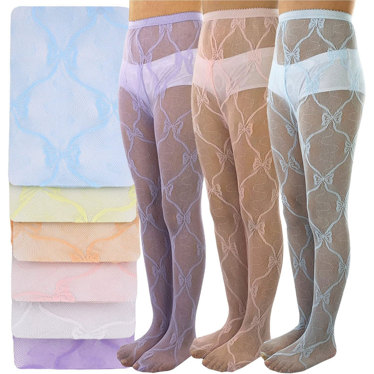 Girls to Junior Pack of 6 Opaque Nylon Tights Pantyhose Age: 1-12 Years Old