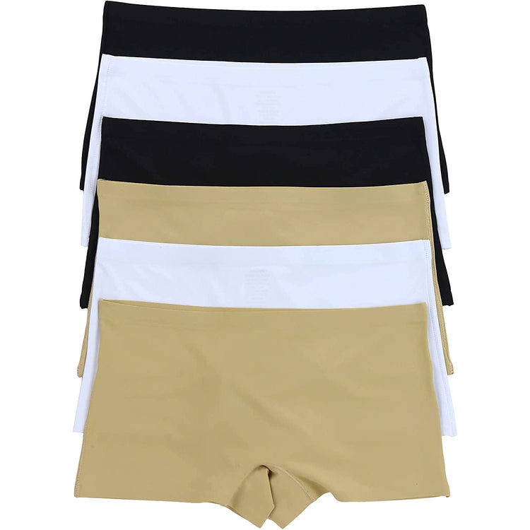 ToBeInStyle Womenโs Pack of 6 Comfortable No Panty Line Laser Cut Boyshorts