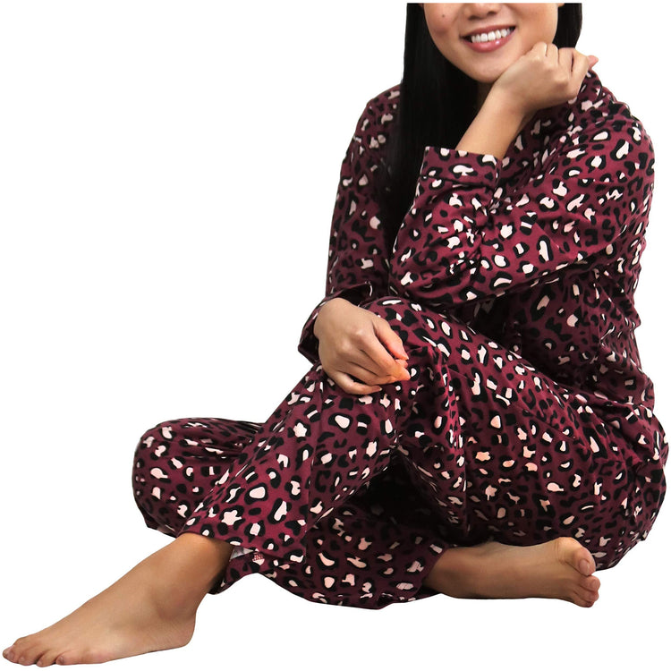 Women's Flannel Pajama Set with Matching Top and Bottom