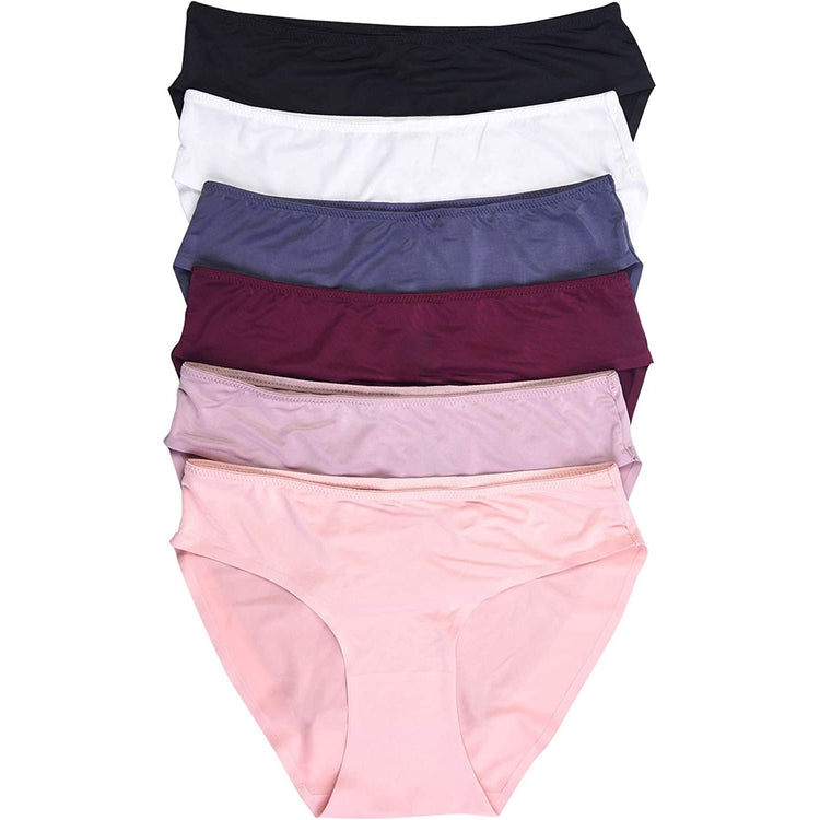 ToBeInStyle Womenโs Pack of 6 Comfortable No Panty Line Laser Cut Boyshorts