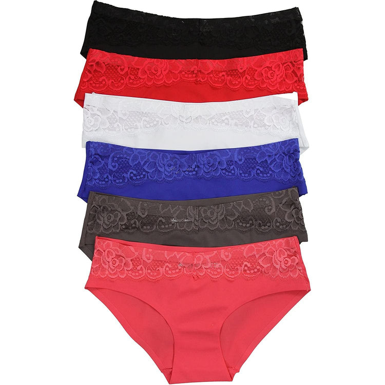 ToBeInStyle Womenโs Pack of 6 Comfortable No Panty Line Laser Cut Boyshorts