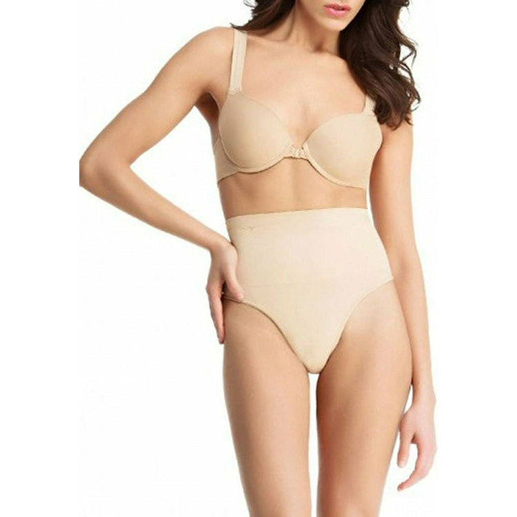 ToBeInStyle Women's 2 Pairs of High-Waisted Nylon Control Slimming Thong Shaper