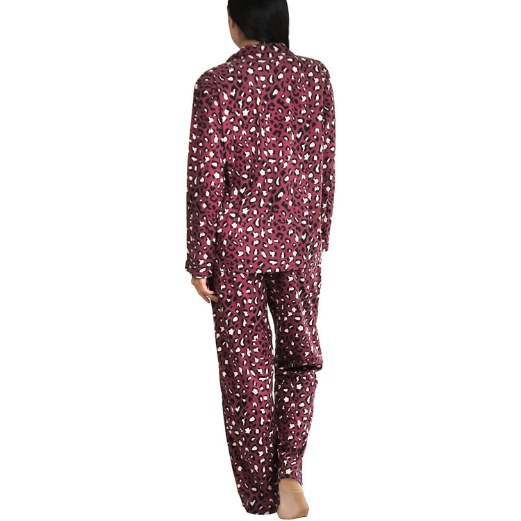 Women's Flannel Pajama Set with Matching Top and Bottom