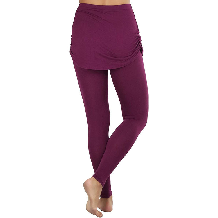 ToBeInStyle Women's High Waist Leggings with Attached Mini Skirt