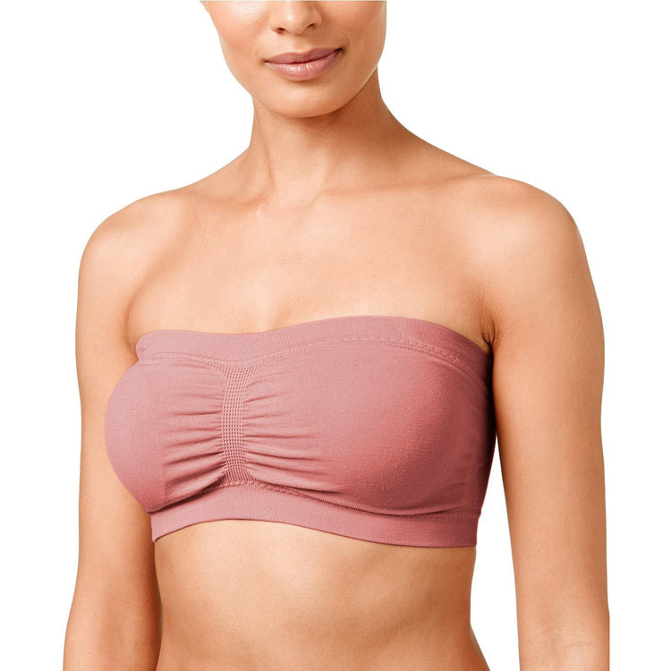 Women's Plus Size Removable Pads Ruched Bandeau Tube Bras