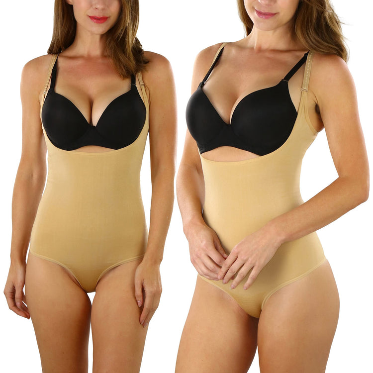 ToBeInStyle Women's High Compression Shapewear Thong Brief Bodysuit