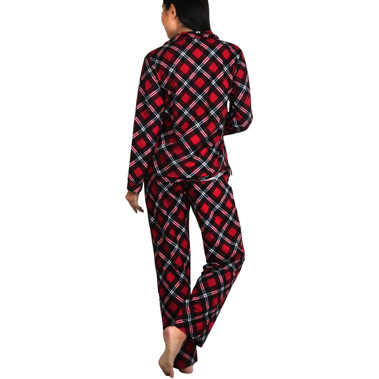 Women's Flannel Pajama Set with Matching Top and Bottom